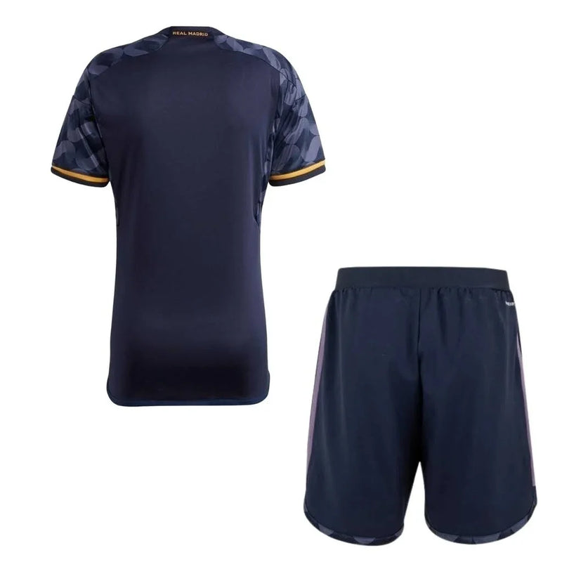 Conjunto Infantil Real Madrid Away 23/24 - Preto