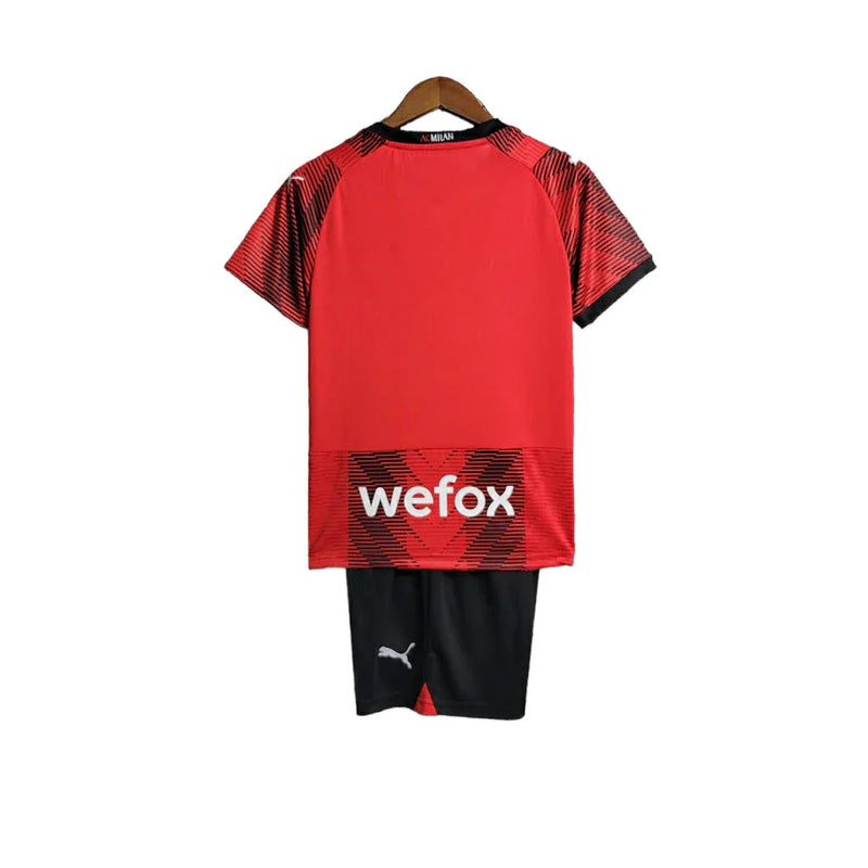 Conjunto Infantil Milan Home 23/24 - Vermelho e Preto